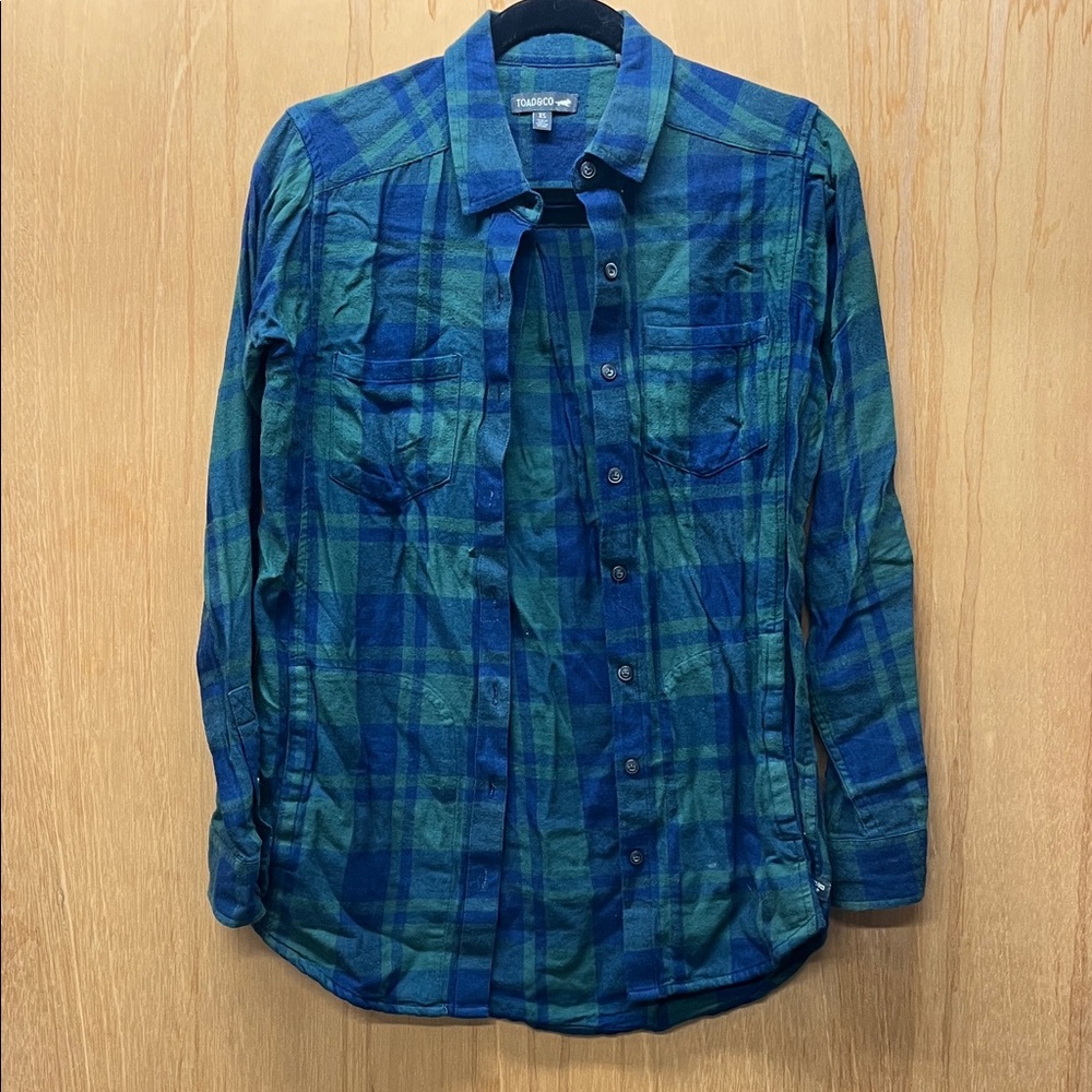 Toad&Co Green and Blue Checkered Shirt
